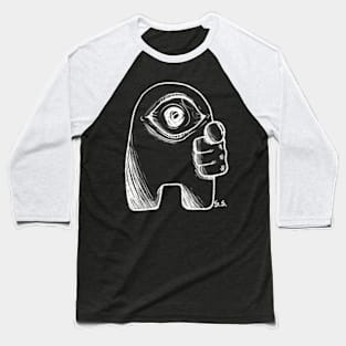 Amogus pointing at the black void you named your soul White Baseball T-Shirt